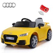 Kids Official Licensed Audi Tt Rs 12V Battery Ride On Car Remote Control Yellow Rrp 289.00