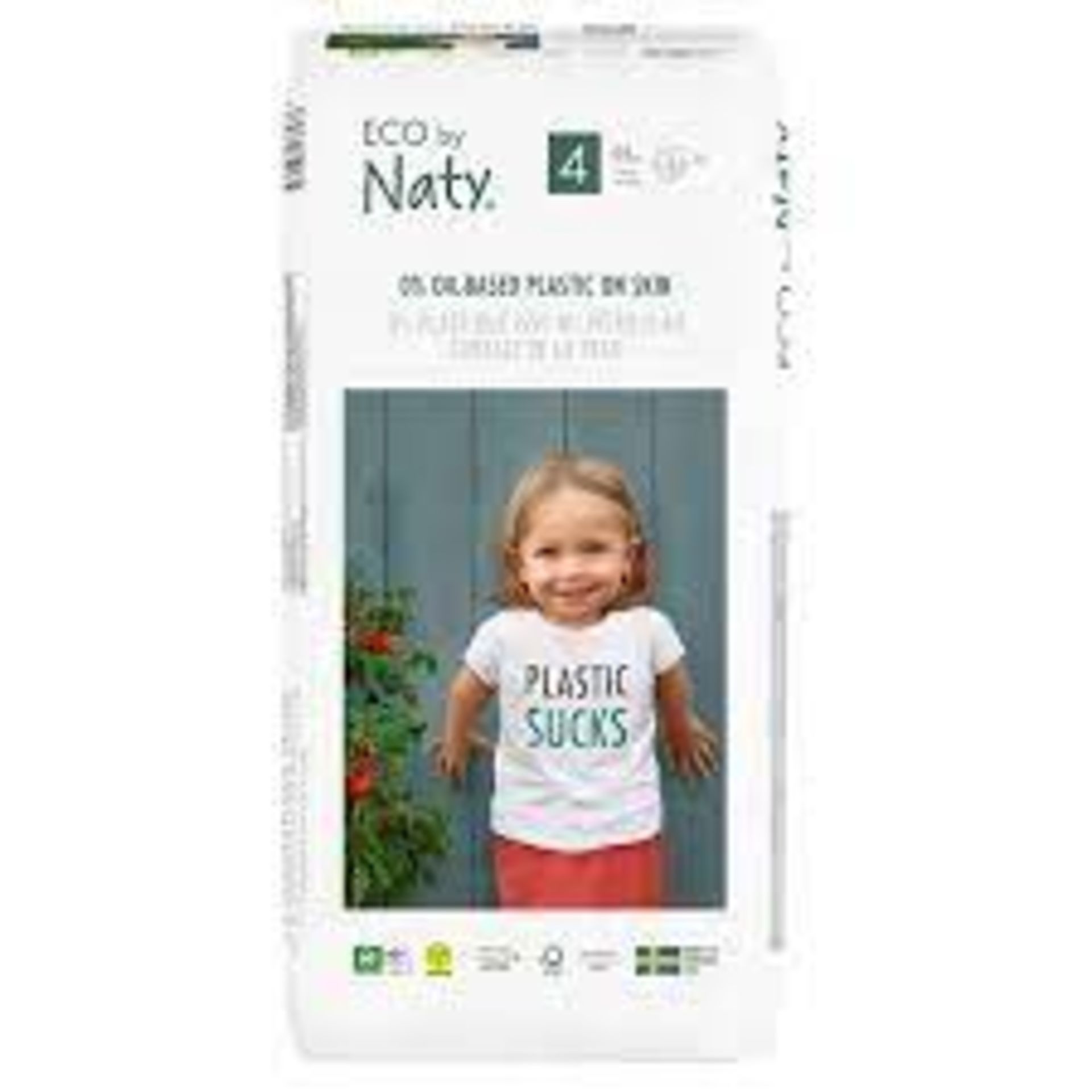 RRP £1800 (Count 513 ) Spw21B9820N Eco By Naty Baby Nappies, Size 4, 10 Ct, Plant-Based With 0%