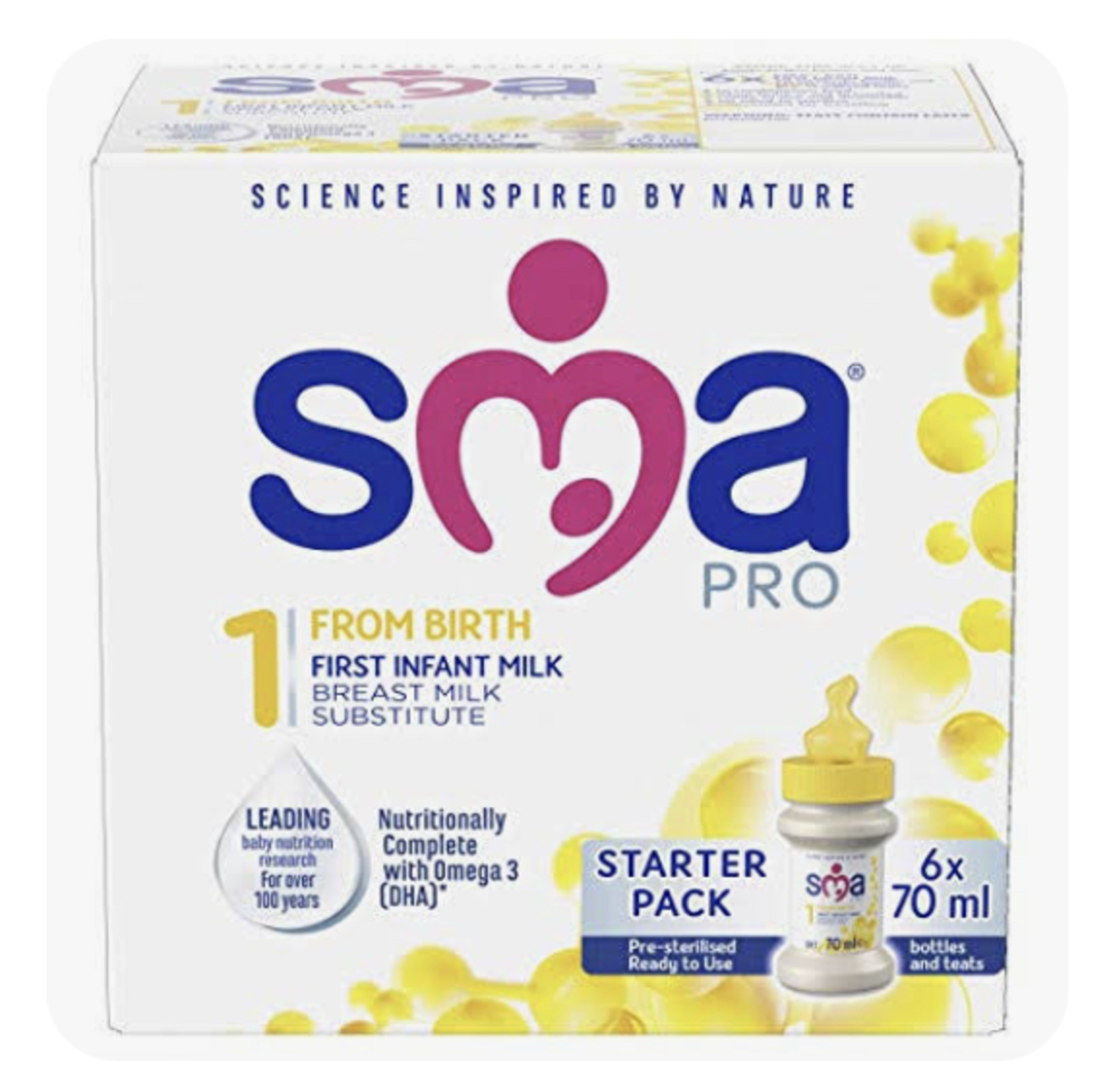 RRP £1036 (Count 71) Spw40Z1019K "Sma Pro First Infant Milk From Birth Starter, 6X70MlDanalac Goat