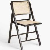 Rrp £120 Boxed John Lewis Rattan Black Folding Chair