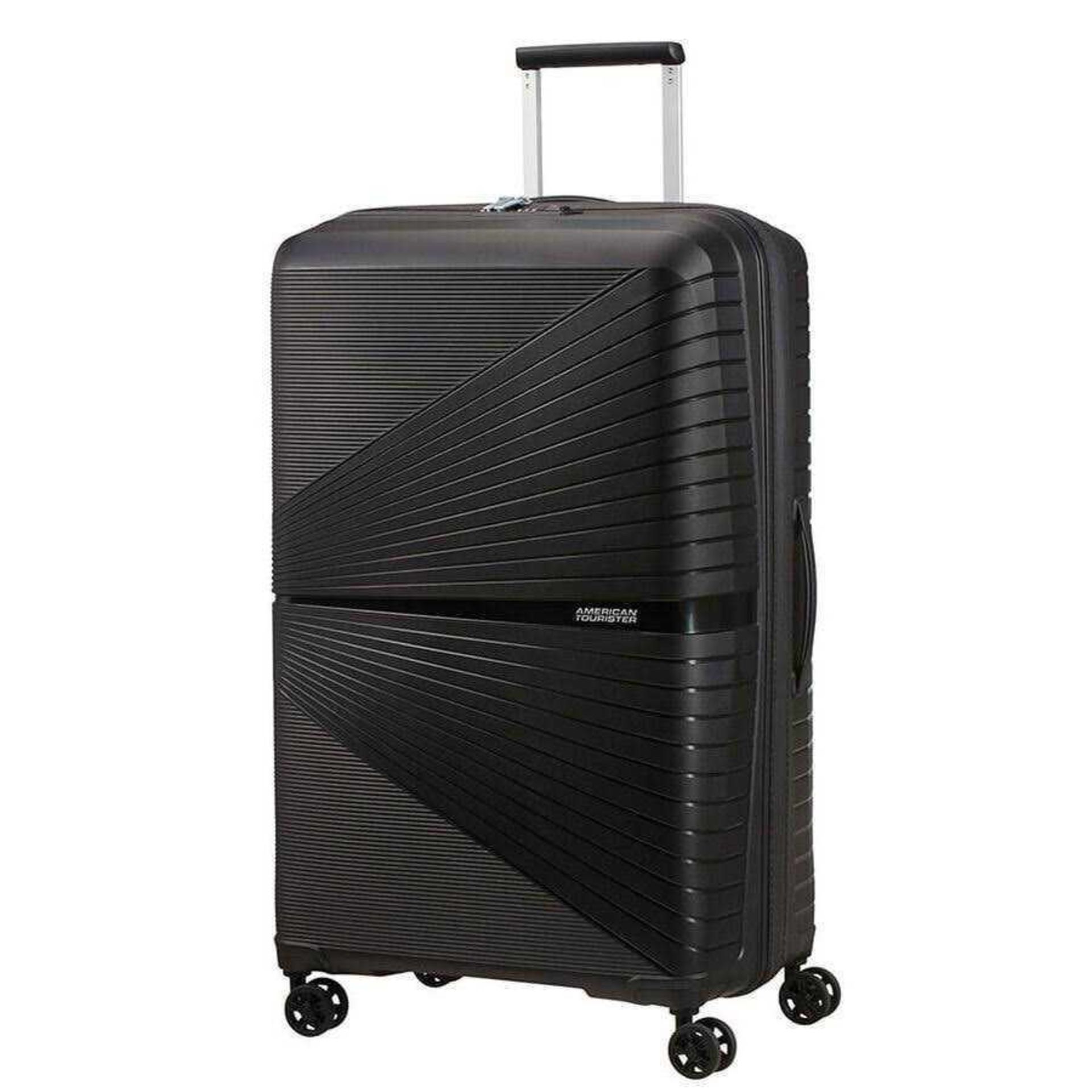Rrp £160 American Tourister Onyx Black 4 Wheel Spin Travel Suitcase