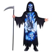 RRP £120 4 Neon Reaper Hooded Robe And Felt Mask Costumes, 3 Rose Vampires Dress Costumes And 6 Dr S