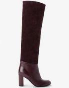 RRP £120 A Pair Of Suri Burgundy Knee High Boots, Size 4