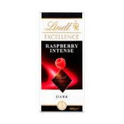 RRP £6832 (Count 1470) Spw42Q2475B Lindt Excellence Dark Raspberry Chocolate Bar, 100G ‚Äã Lindt
