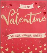 RRP £5742 (Count 1050) Spw14W5334Z Valentine Card For Wife From Hallmark - Contemporary Embossed Te