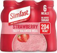 RRP £11137 (Count 352) Spw50C8379G Slimfast Ready To Drink Strawberry Flavour Shake, 6 X 325Ml Slimf