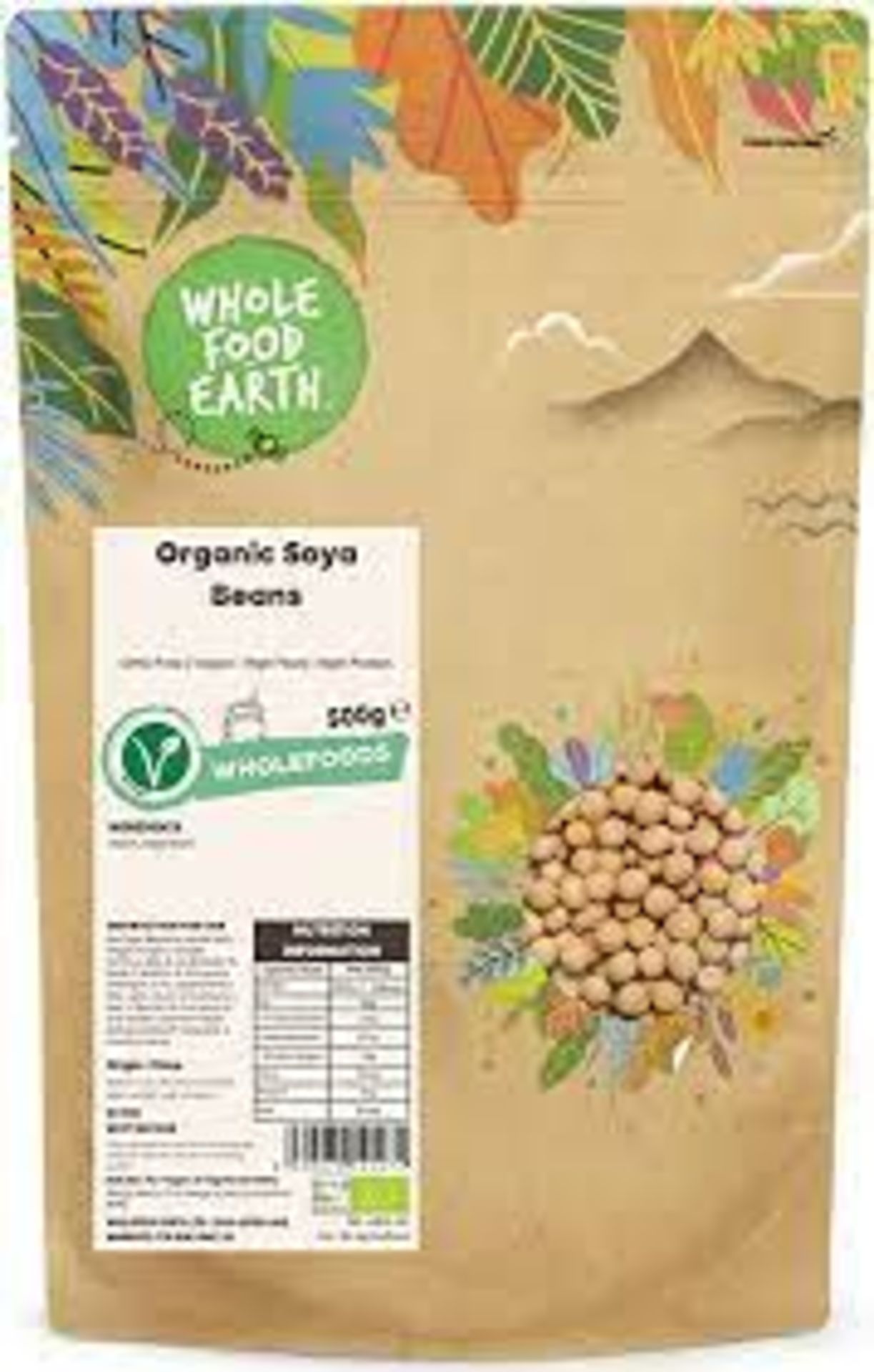 RRP £1322 (Count 168) Spw1R71276Z Wholefood Earth Organic Soya Beans 500G Gmo Free | Vegan | High F