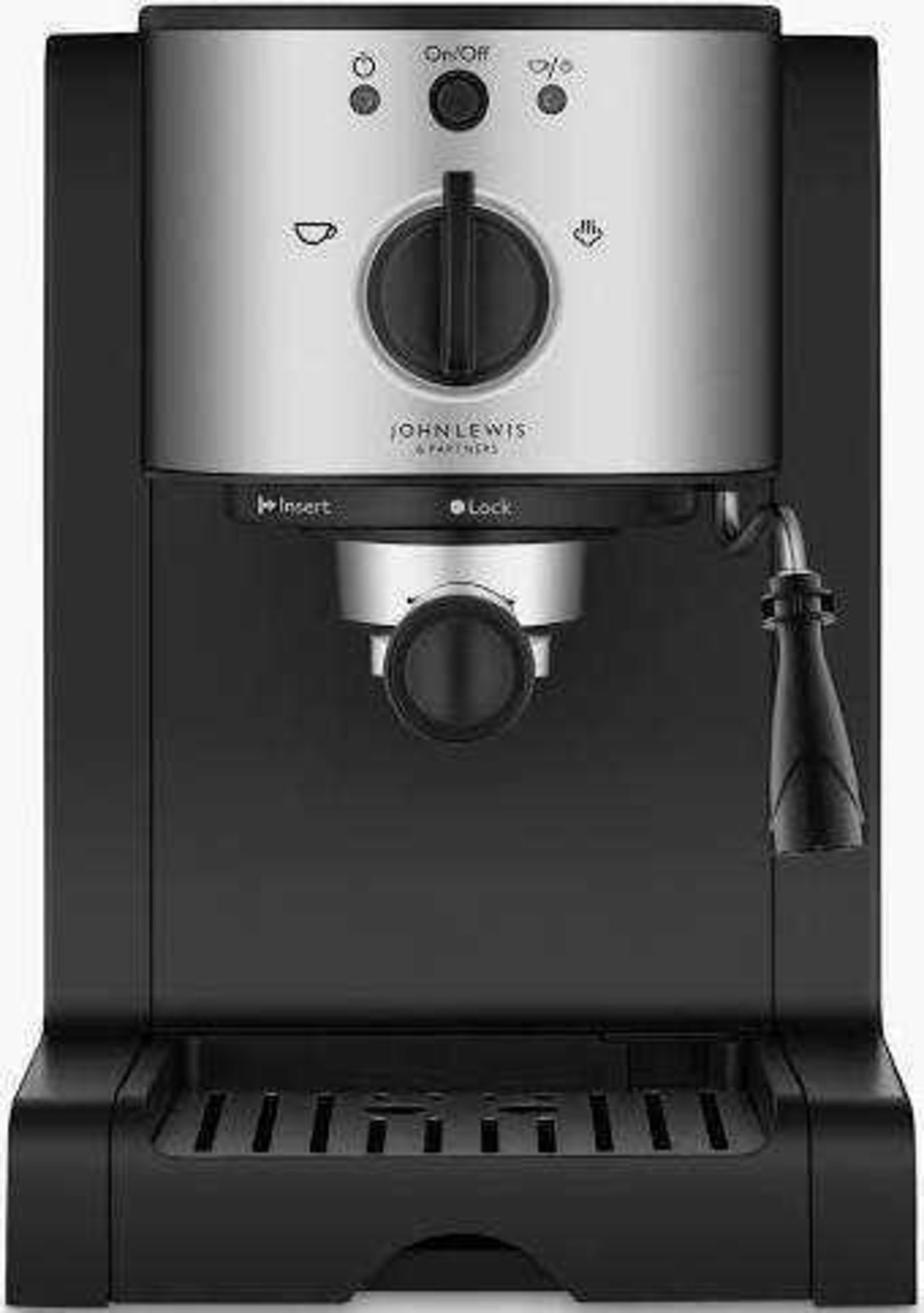 RRP £95 Boxed John Lewis Pump Espresso Machine Stainless Steel And Boxed John Lewis Boxed Mini Chopp