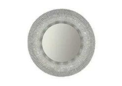 RRP £160 Facet Beaded Edge Round Wall Mirror