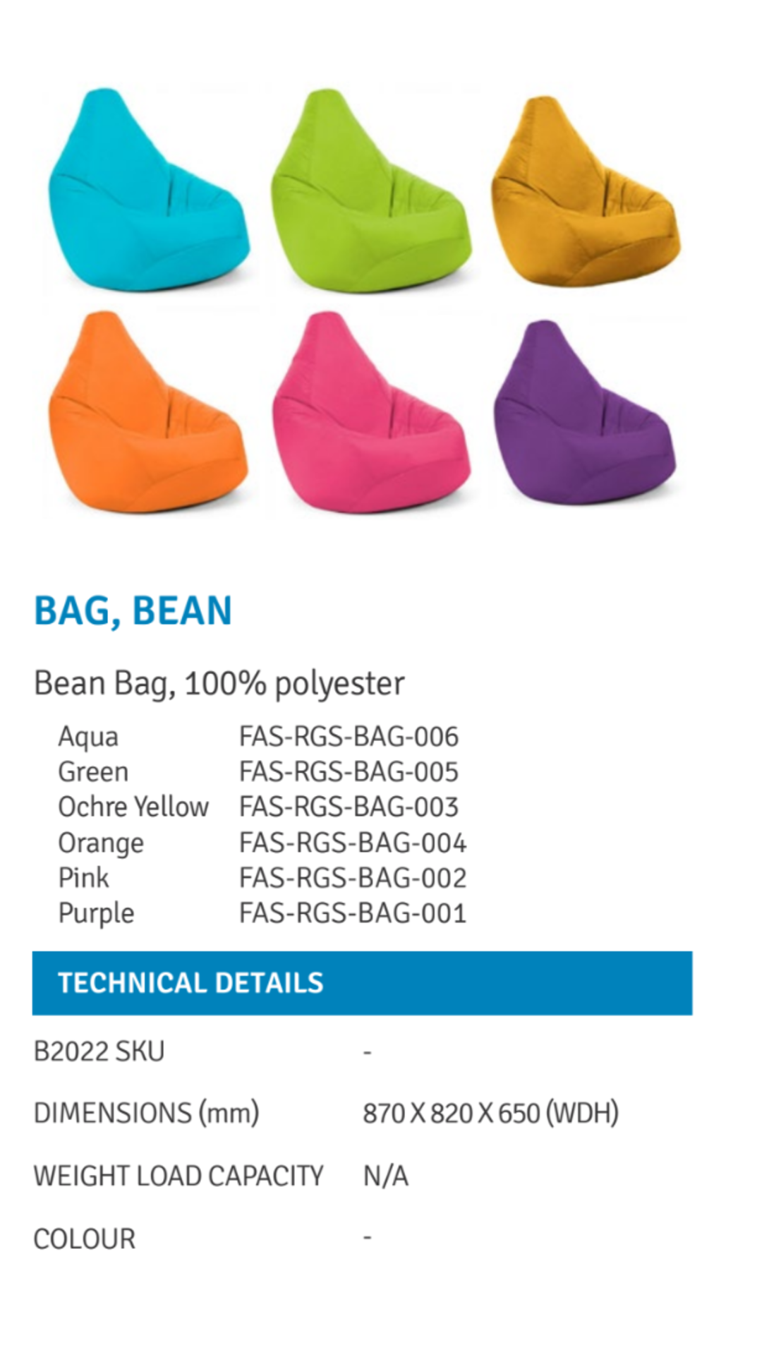 RRP £45 Lot To Contain Yellow Beanbag (Condition Reports Available On Request, All Items Are