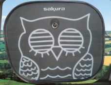 Protects Child From Heat And Glare From The Sun Set Of 2 Sunblinds With Cute, Unisex Owl Design