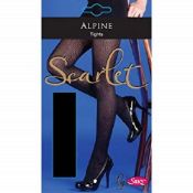 Scarlet Alpine Opaque Tights With Wood Grain Effect Design To The Leg. Sizes - Medium: Height -