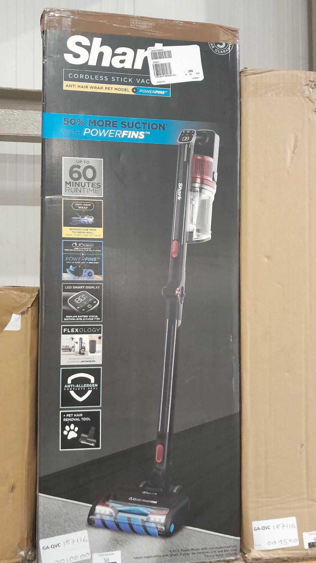 RRP £250 Boxed Shark Cordless Vacuum With Power fins, Flexology & Trupet Iz300Ukt - Image 2 of 2