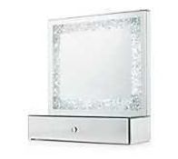 RRP £100 Boxed Jm By Julien Macdonald Light Up Encapsulated Crystal Dressing Table Mirror