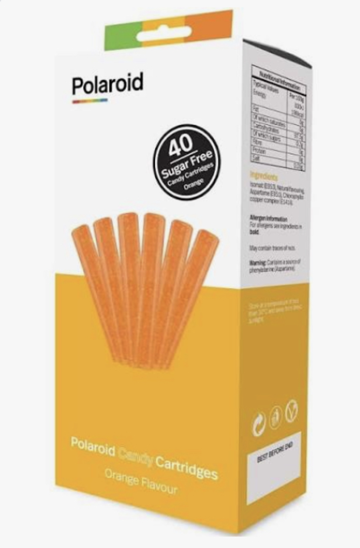 RRP £6761 (Count 383) Spsrl11Cgqz Polaroid 3D Box Of 40 Polaroid Sugar-Free Orange Flavour Candy