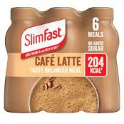 RRP £600 (Count 64) Spw14W5342J Slimfast Ready To Drink Cafe Latte Shake, 6 X 325Ml(Condition