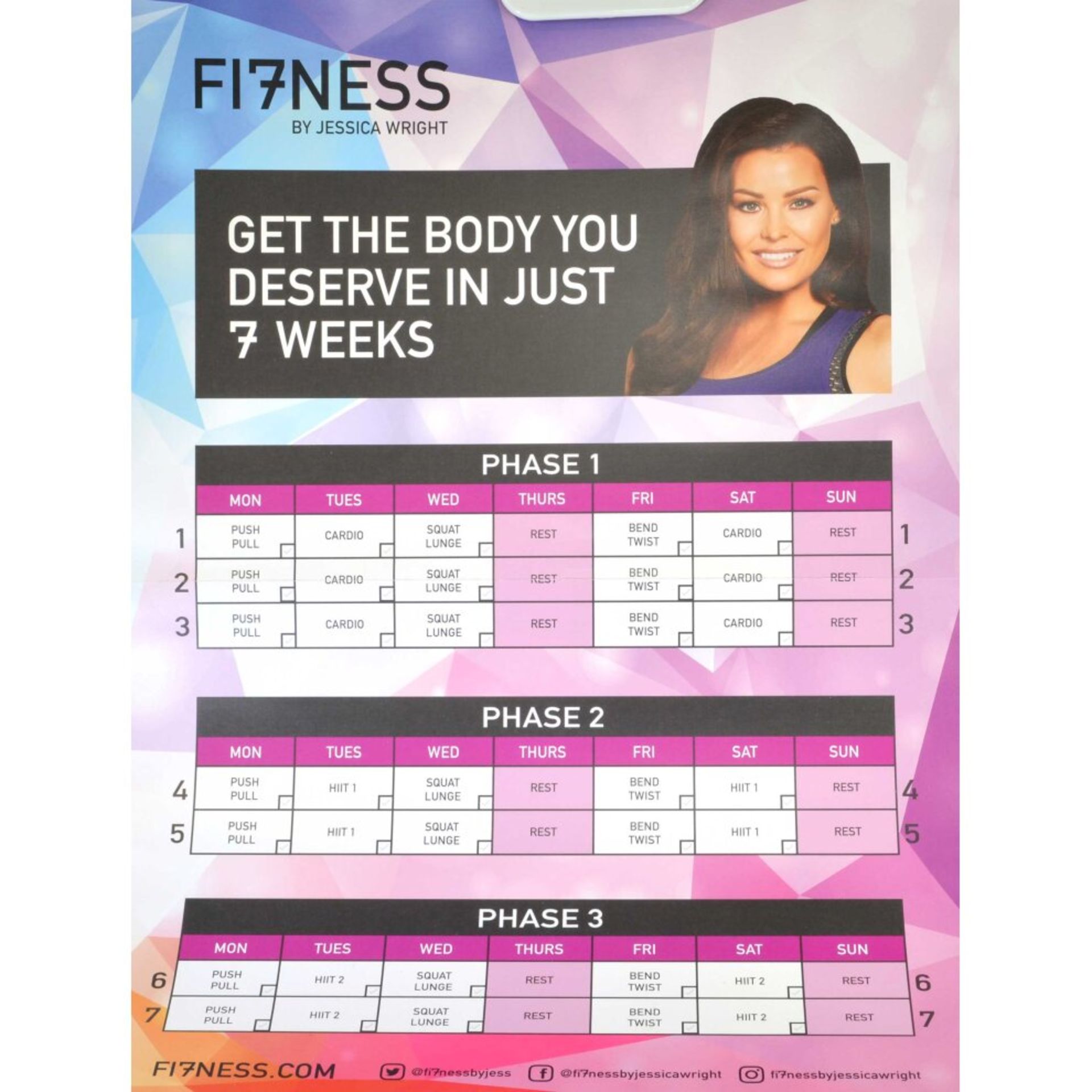 RRP 17.99 ea 10 x Fi7ness by Jessica Wright Complete 7 Week At Home Fitness Workout Programme - Image 3 of 4