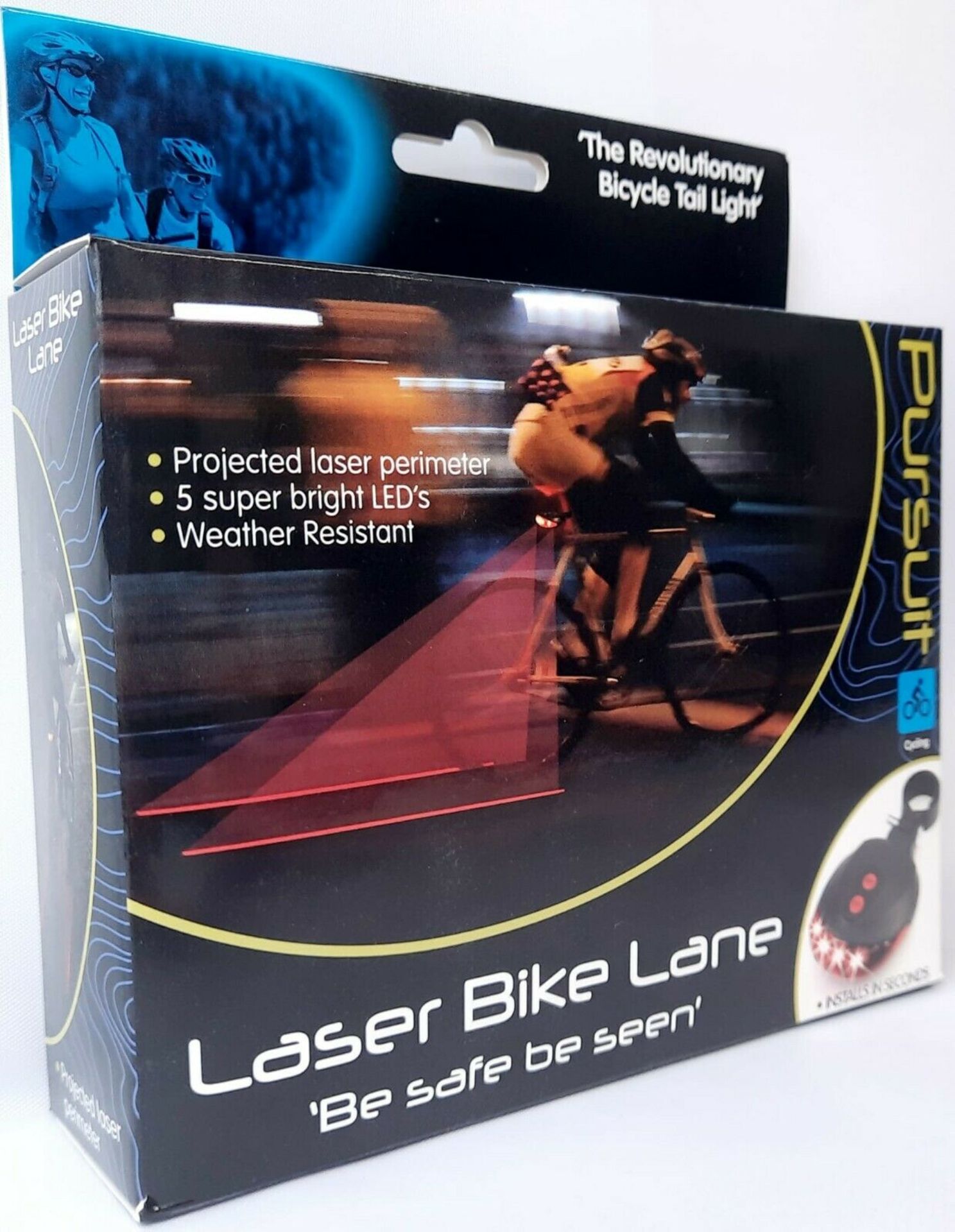 RRP 15.00 ea 10 x Pursuit Laser Bike Lane Tail Light Weather Resistant LED Bike Light Pursuit