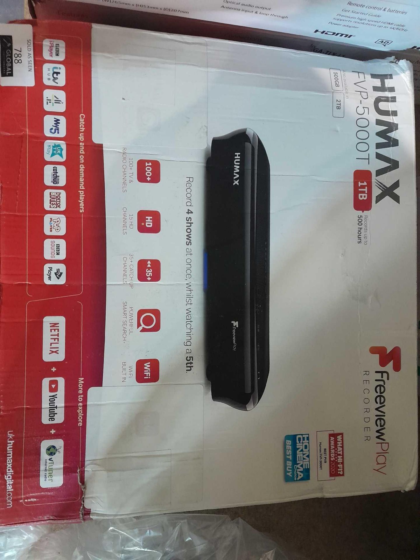 RRP £180 Boxed Humax Fvp5000T 1Tb Freeview Play Recorder - Image 2 of 2