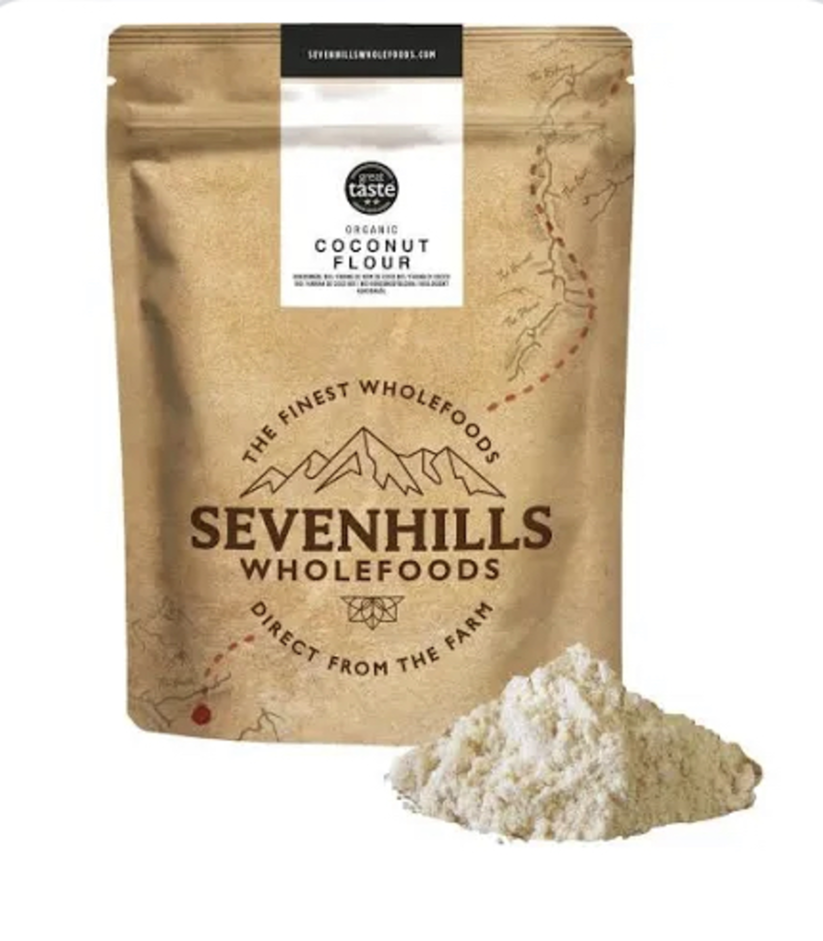 RRP £1290 (Approx. Count 256) spW43H9181Q ""Sevenhills Wholefoods Organic Coconut Flour 1kg,