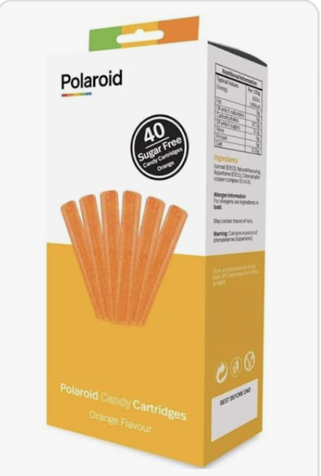 RRP £6761 (Count 383) Spsrl11Cgqz Polaroid 3D Box Of 40 Polaroid Sugar-Free Orange Flavour Candy