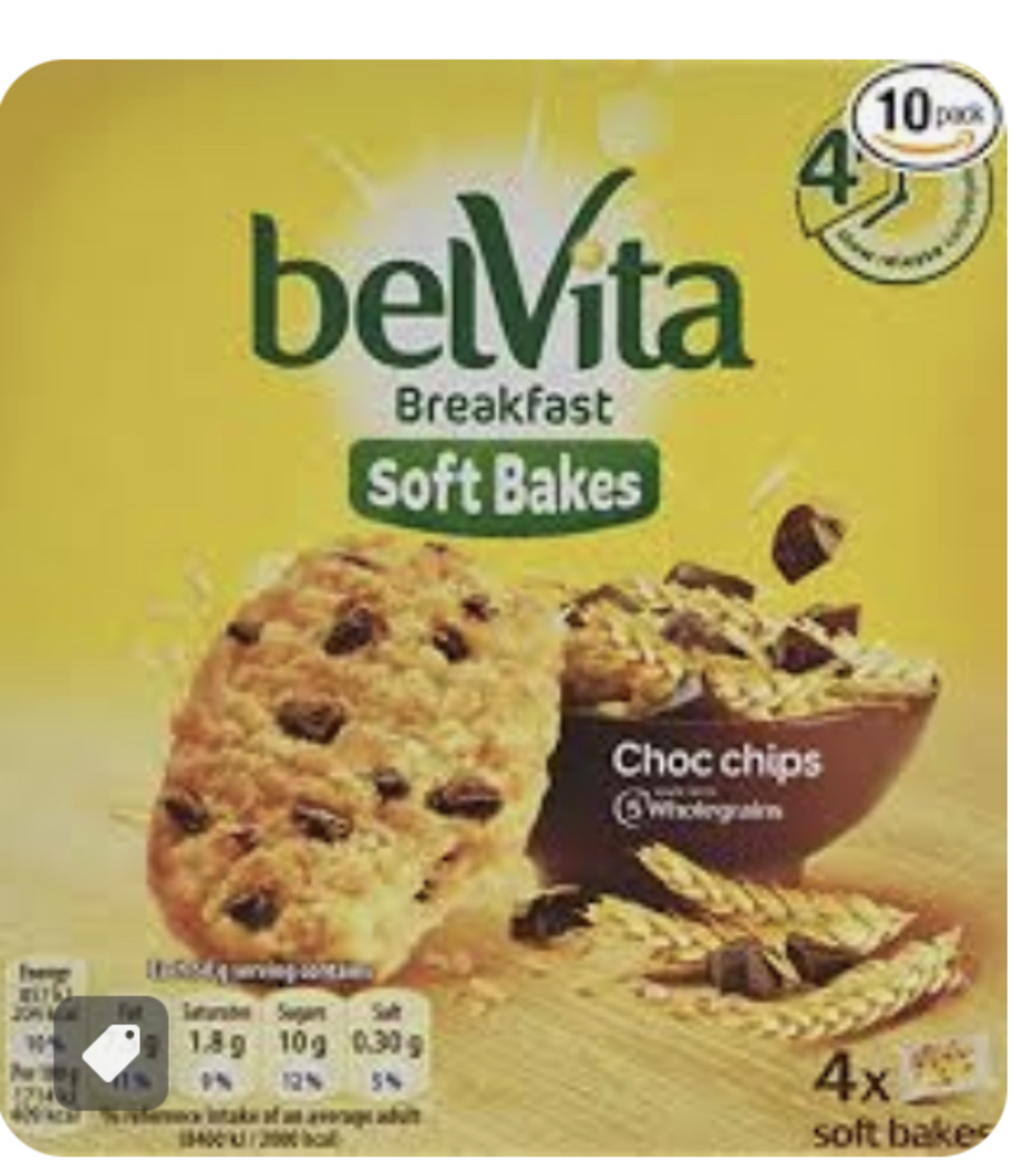 RRP £800 (Approx. Count 40) Spidp12Y1Jl Belvita Choc Chip Soft Bakes Breakfast Biscuits, 200 G, Pack