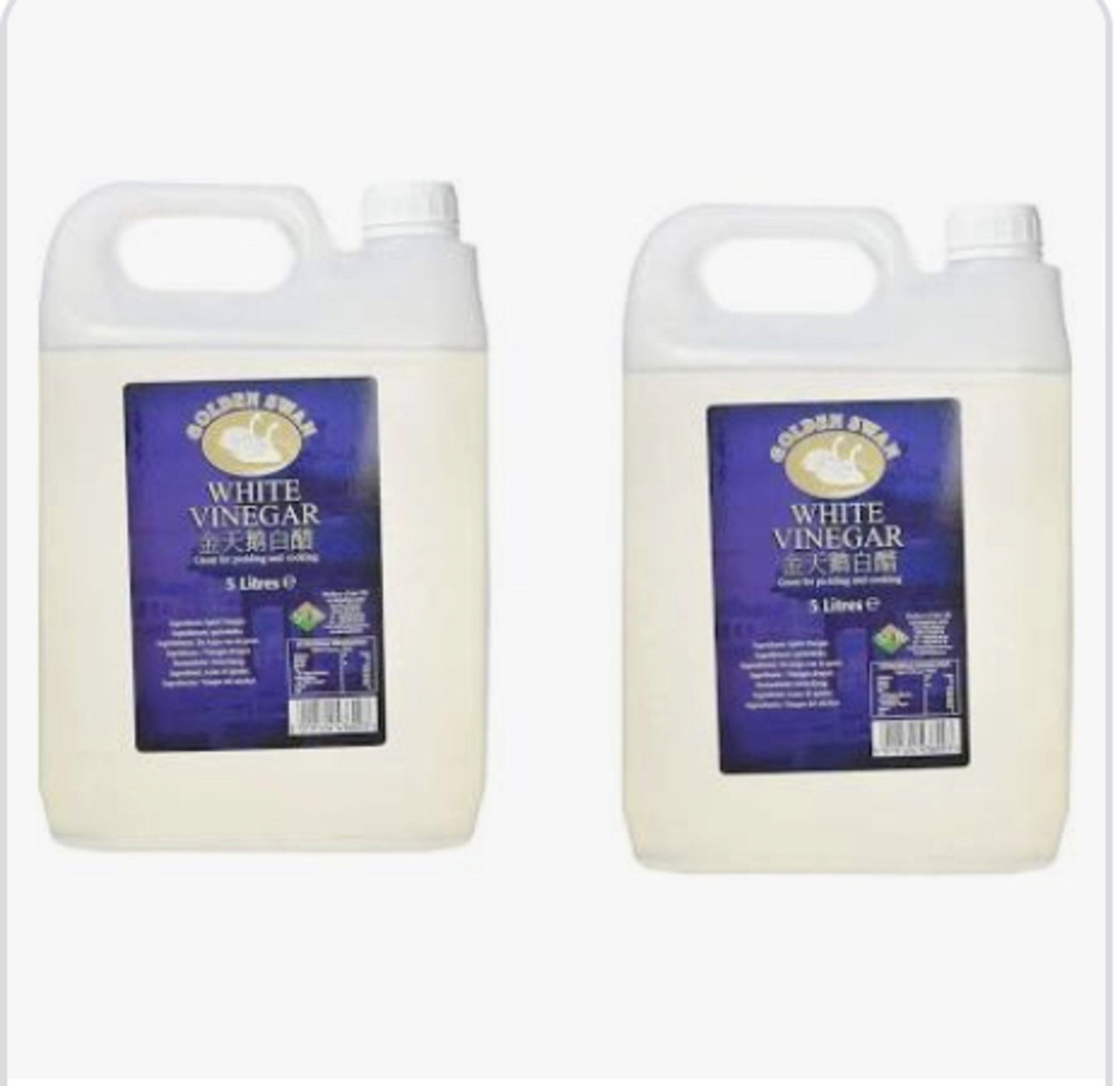 RRP £500 (Count 23 ) Spsnj21Rklx Golden Swan White Vinegar, 5 L (Pack Of 4)(Condition Reports