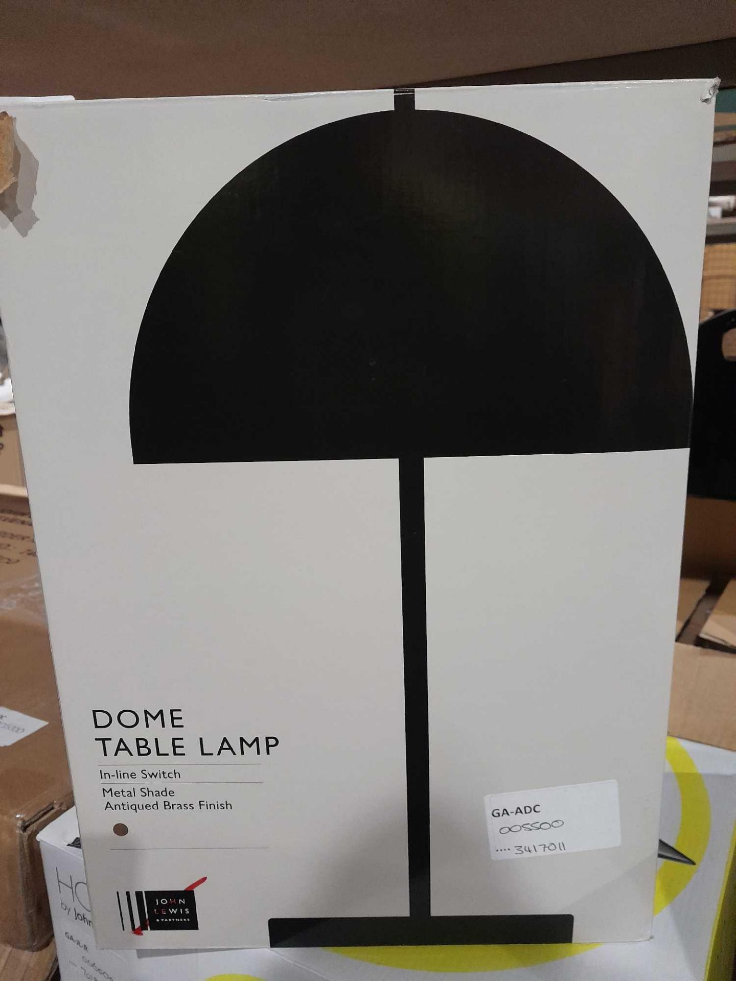 RRP £110 Lot To Contain 2 Boxed John Lewis Dome Table Lamps Metal Shade Antiqued Brass Finish(Good C - Image 2 of 2