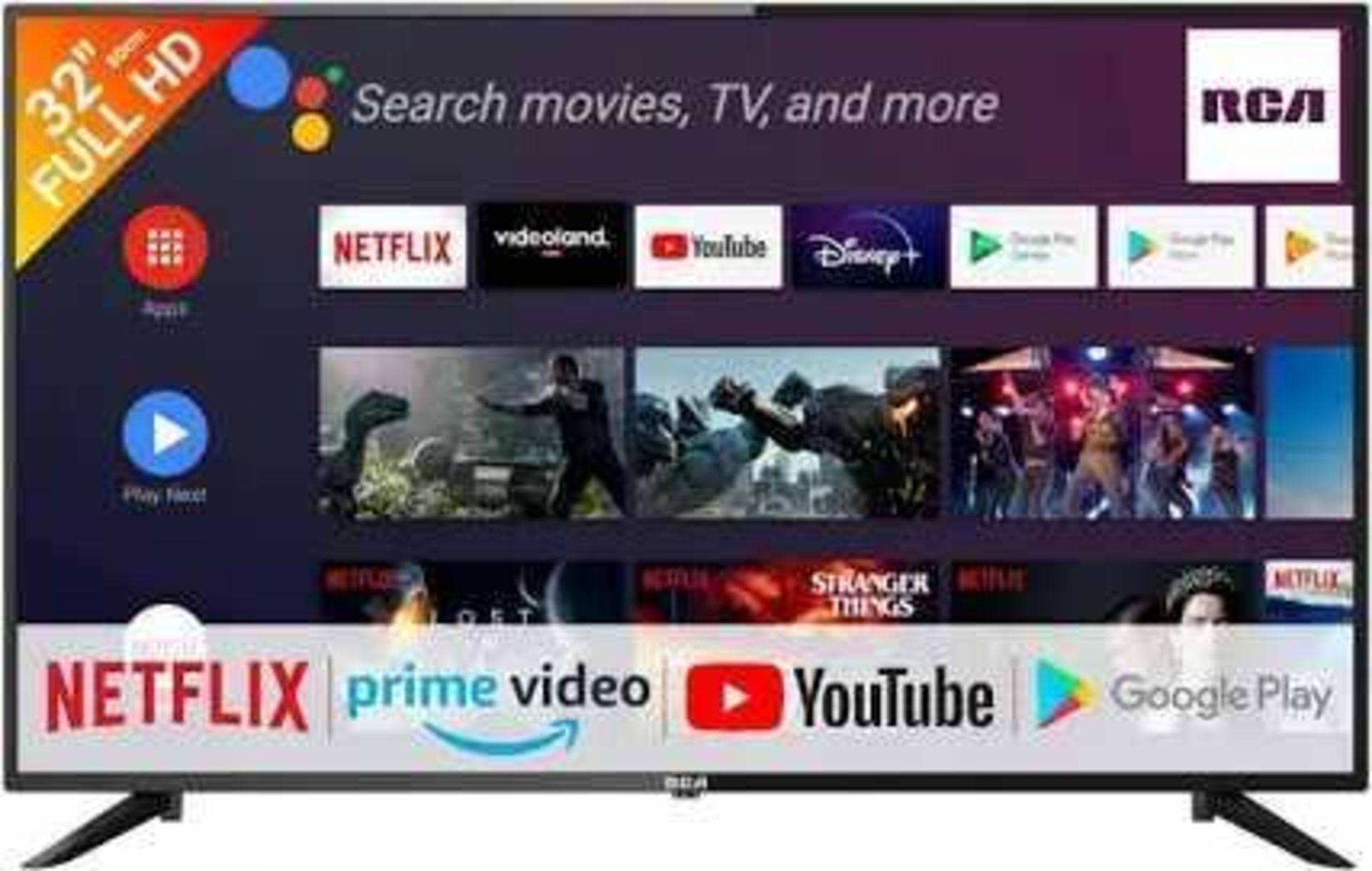 RRP £130 Boxed Rca 32" Android Tv With Google Assistant (Rs32F3)