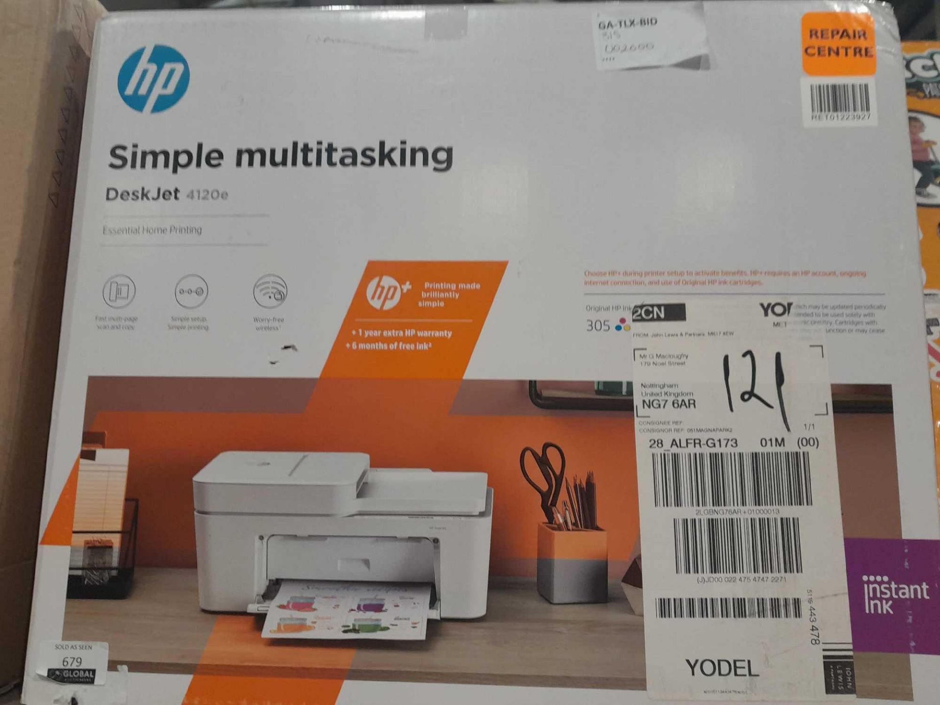 RRP £100 Boxed Hp Deskjet 4120E Printer Scanner Copier - Image 2 of 2