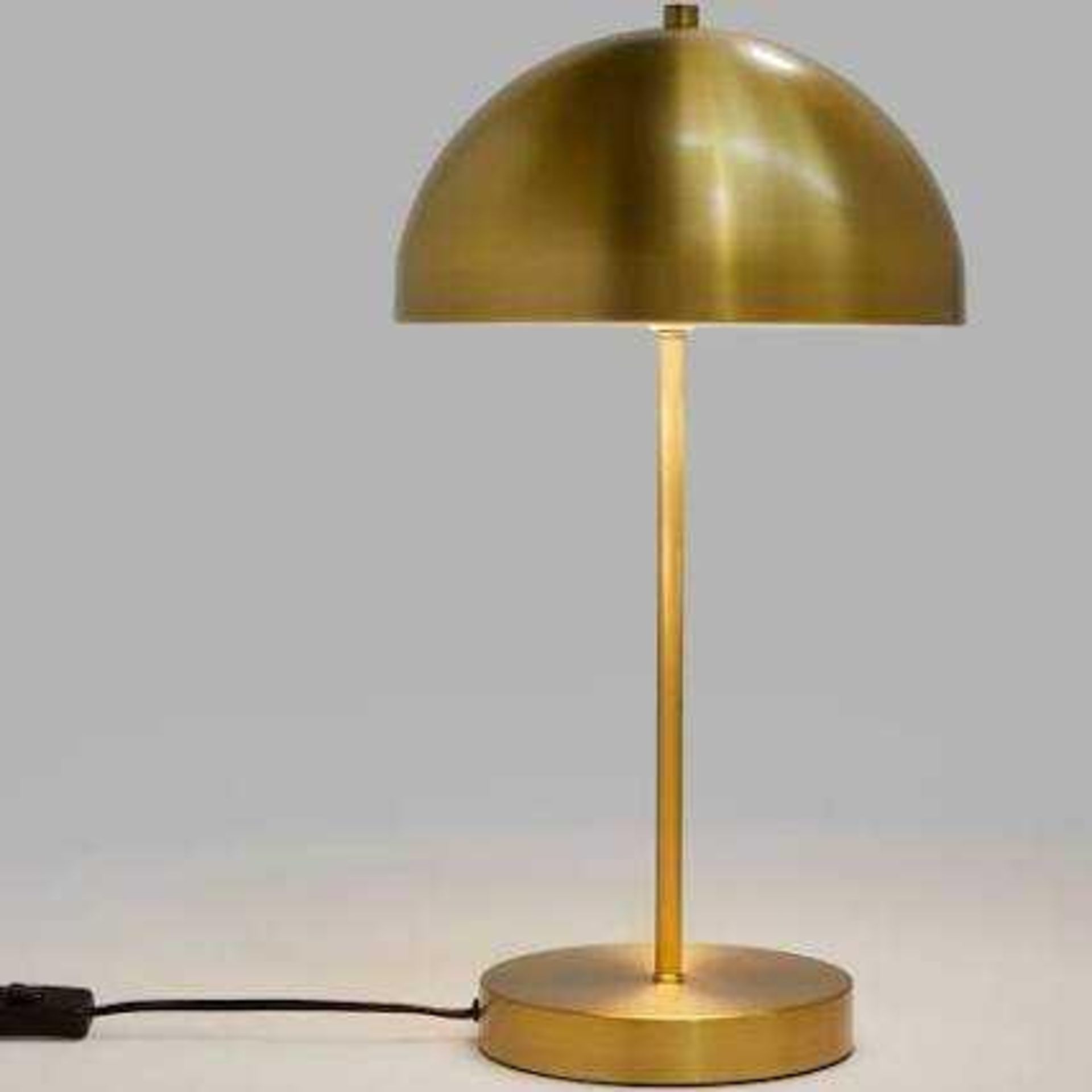 RRP £110 Lot To Contain 2 Boxed John Lewis Dome Table Lamps Metal Shade Antiqued Brass Finish(Good C