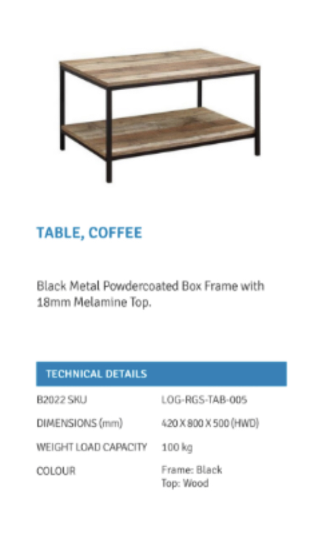 RRP £75 Lot To Contain Table, Coffee (Condition Reports Available On Request, All Items Are