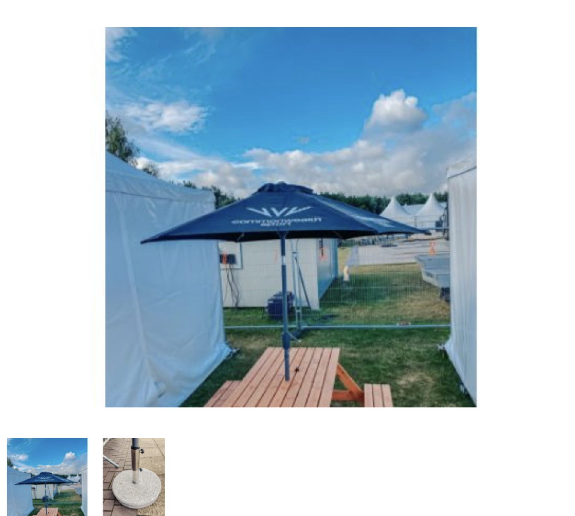 RRP £255 Lot To Contain 1 Outdoor Parasol And 1 Marble Base (Condition Reports Available On Request,