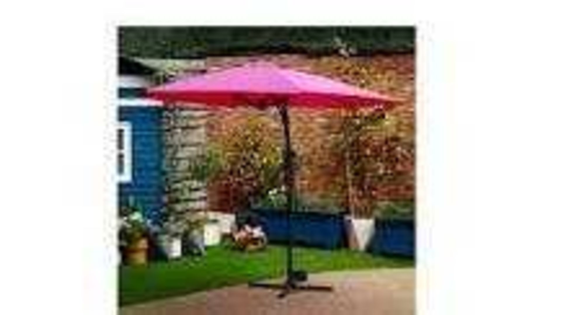 RRP £100 Boxed Bright Rose 2.7M Outdoor Umbrella Parasol