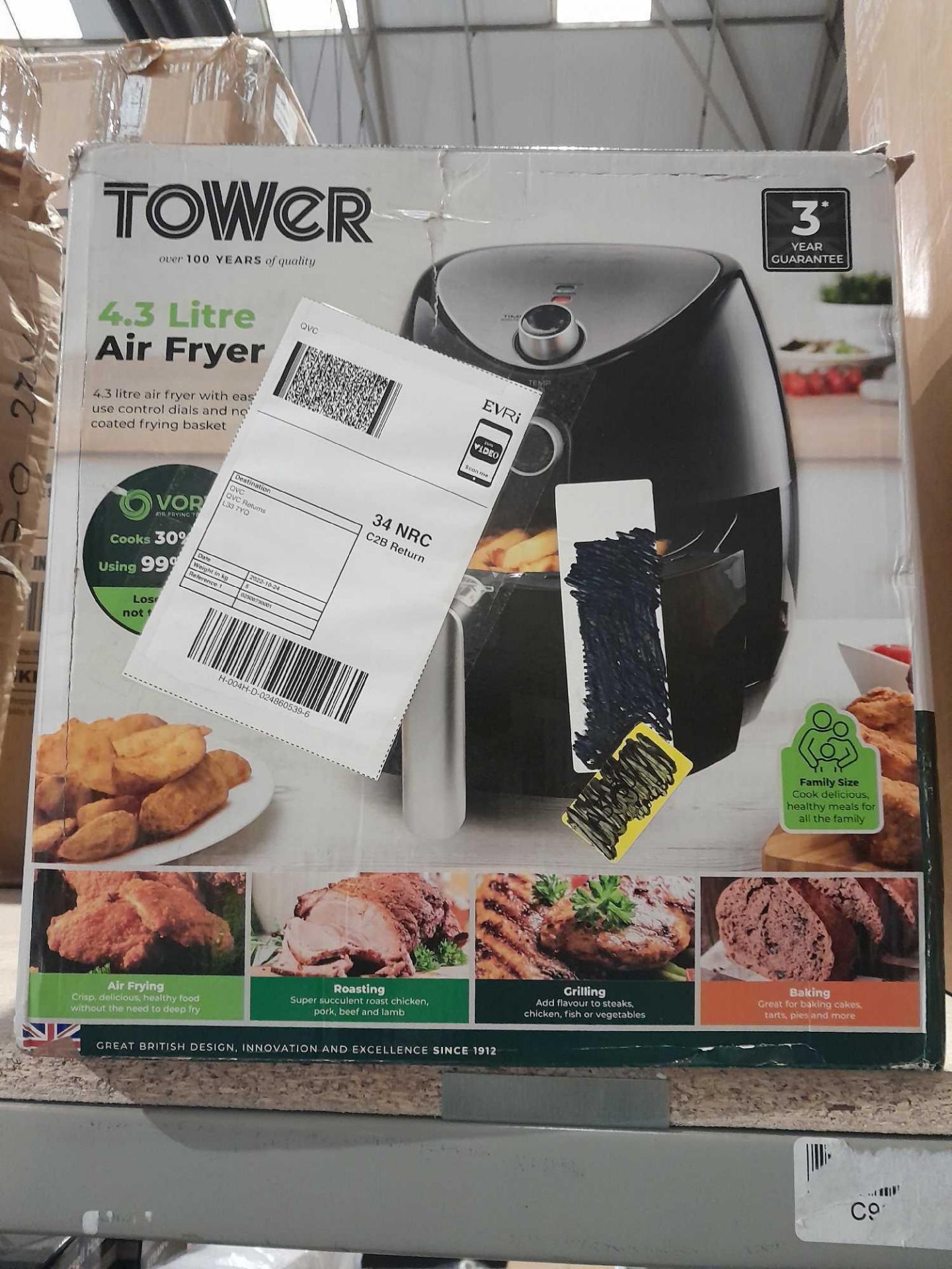 RRP £150 Boxed Tower 4.3Litre Air Fryer