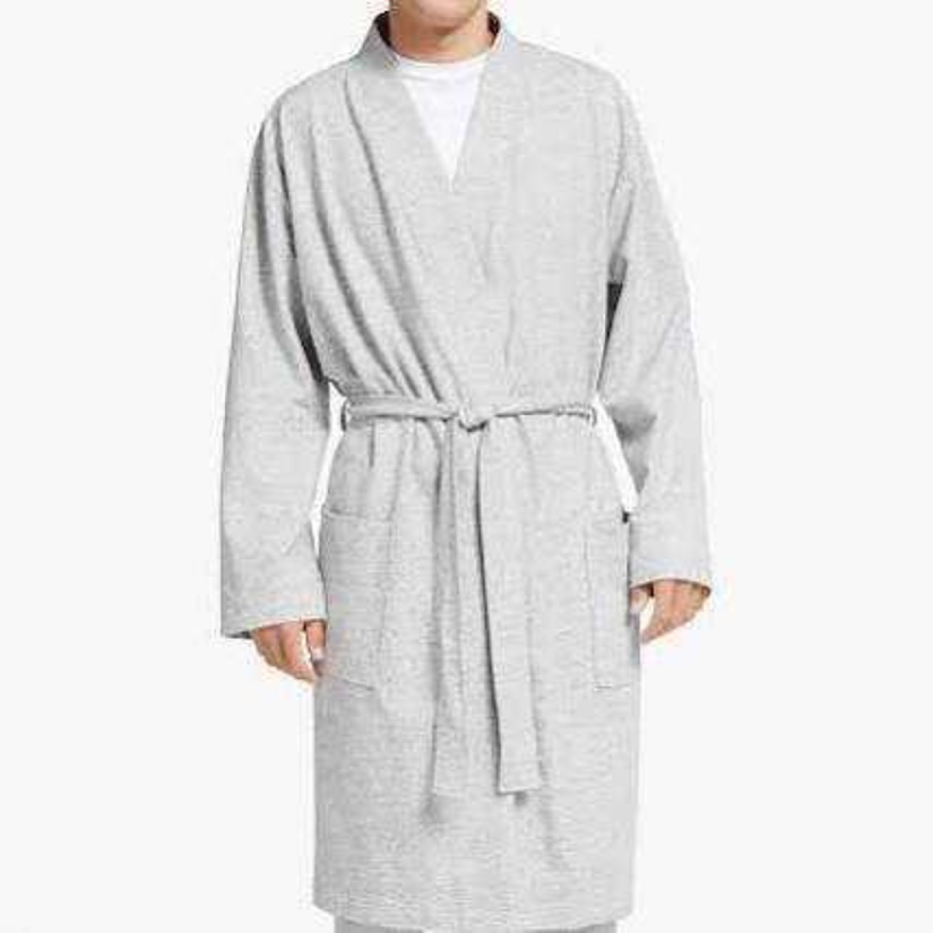 RRP £110 Lot To Contain 2 Bagged John Lewis White And Steel Grey Bathrobes