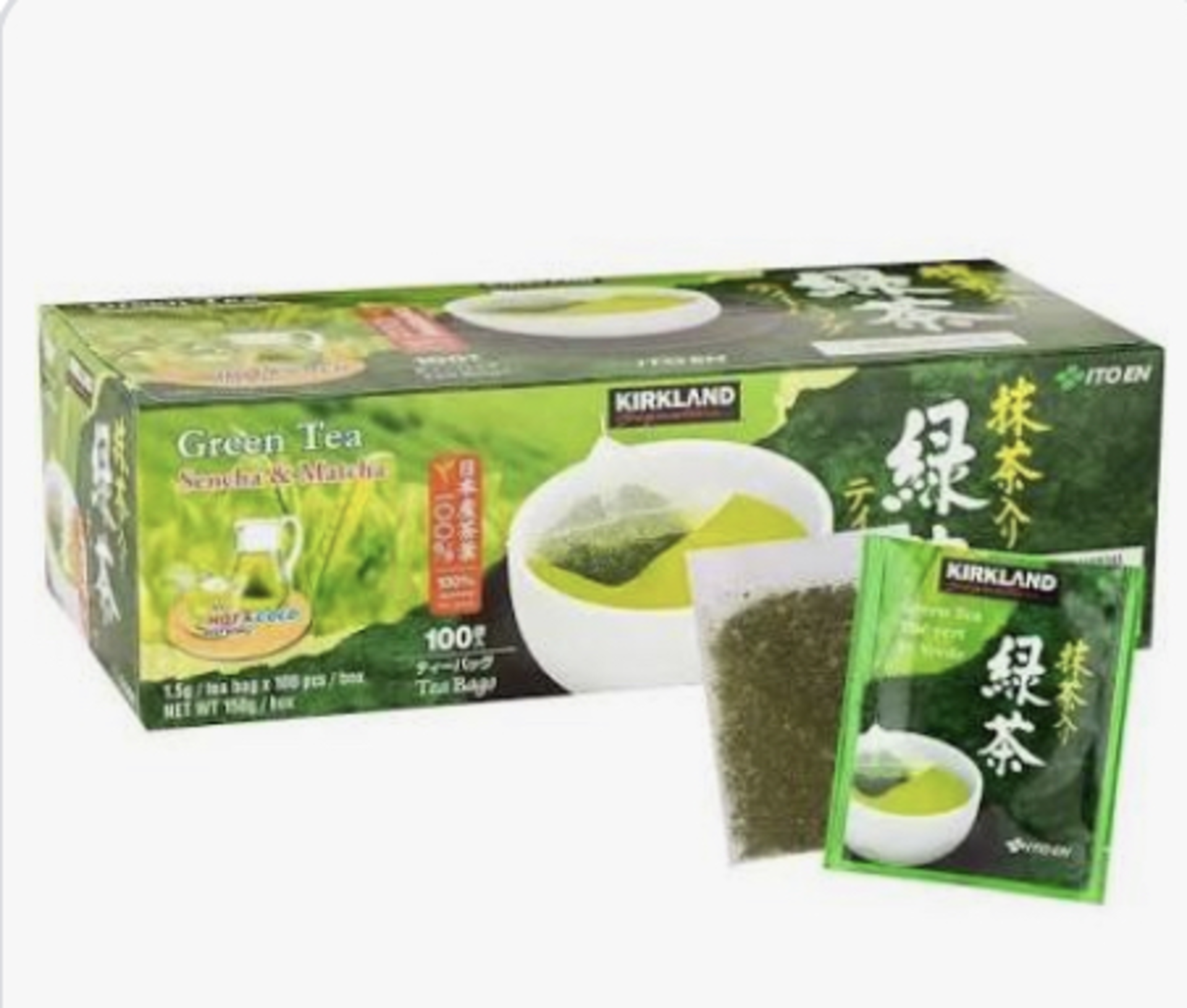 RRP £2577 (Count 192) Spw47X3686M Kirkland Signature Green Tea, Matcha Blend, 100 Bags