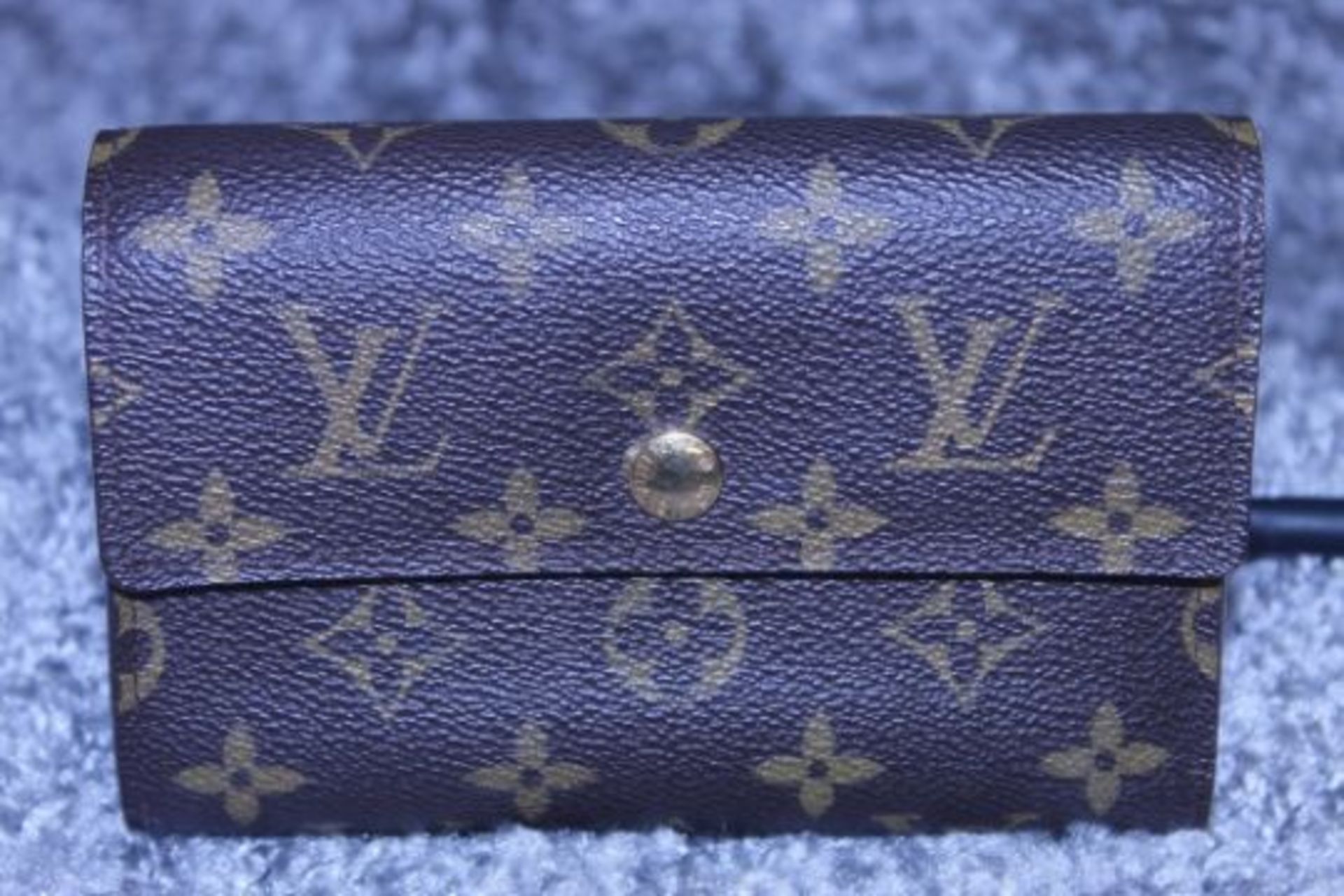 RRP £750 Louis Vuitton Brown Coated/Monogram Canvas 15X9.5X3Cm Golden Brass Hardware Trifold Wallet.