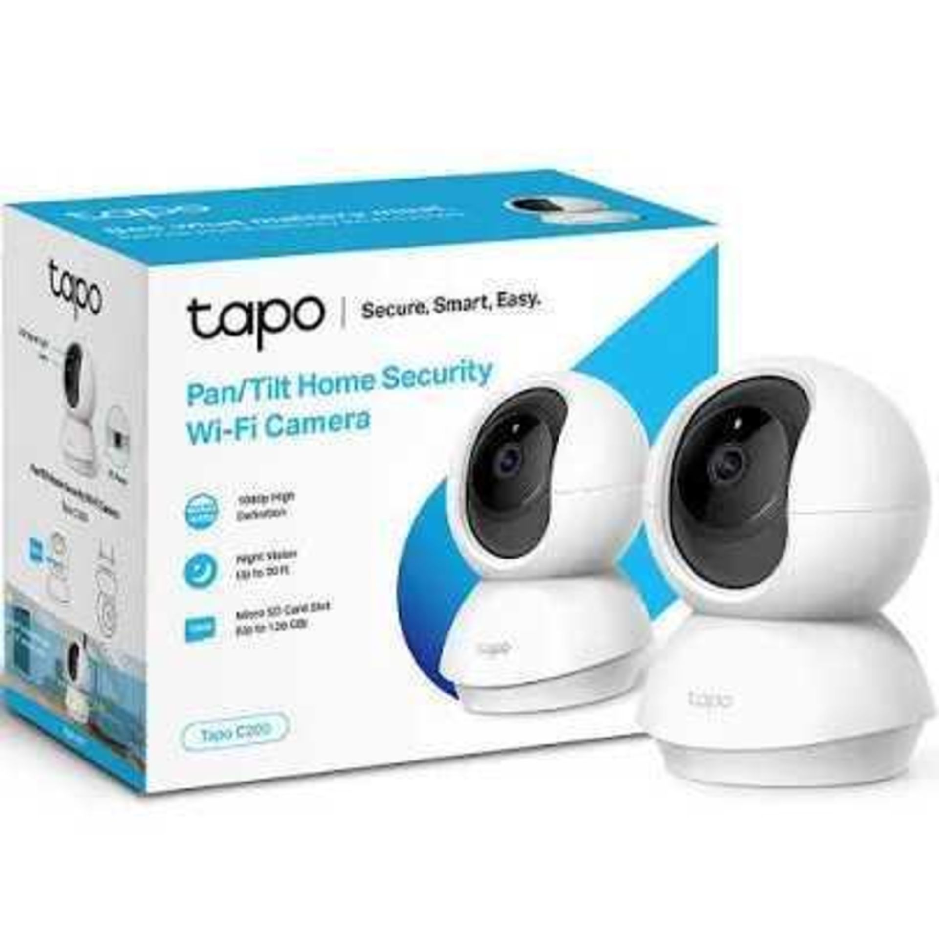 RRP £80 Lot To Contain 2 Brand New Items Tapo Smart Wifi Light Bulb & Tapo Pan/Tilt Home Security Wi