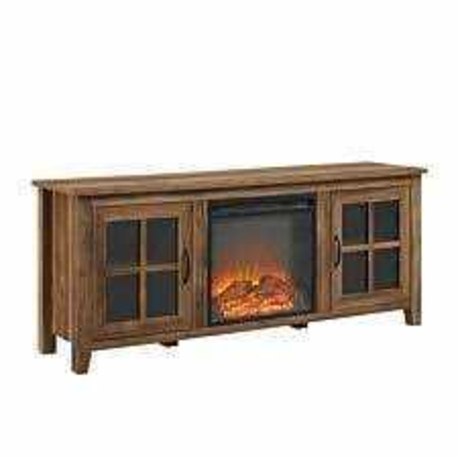 RRP £530 Boxed 58" Glass Door Fireplace Console - Image 2 of 2