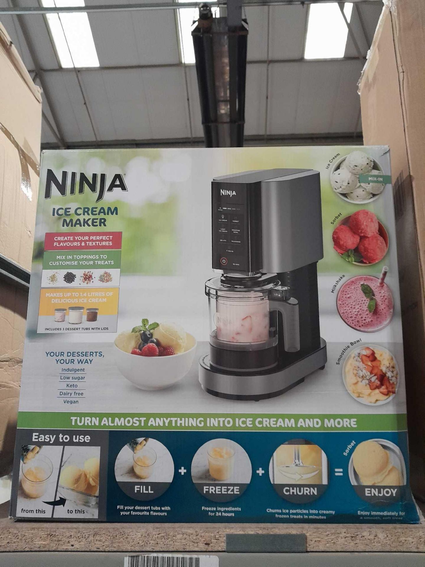 RRP £230 Boxed Outlet Ninja Creami Ice Cream & Dessert Maker With 5 Dessert Tubs - Image 2 of 2
