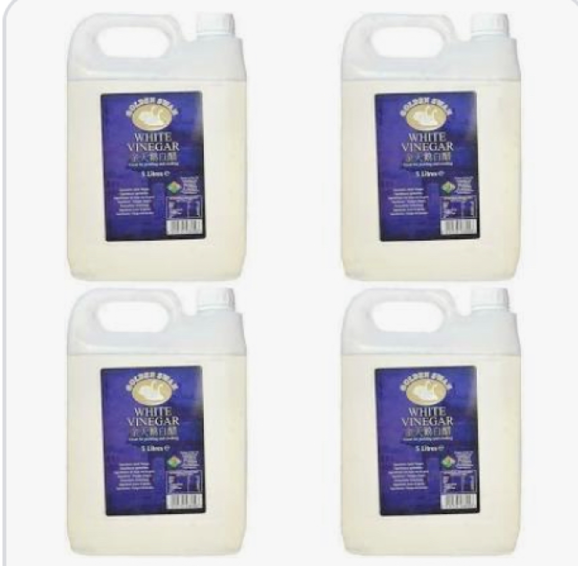 RRP £505 (Count 23 ) Spx0356A4Fh Golden Swan White Vinegar, 5 L (Pack Of 4) (Condition Reports