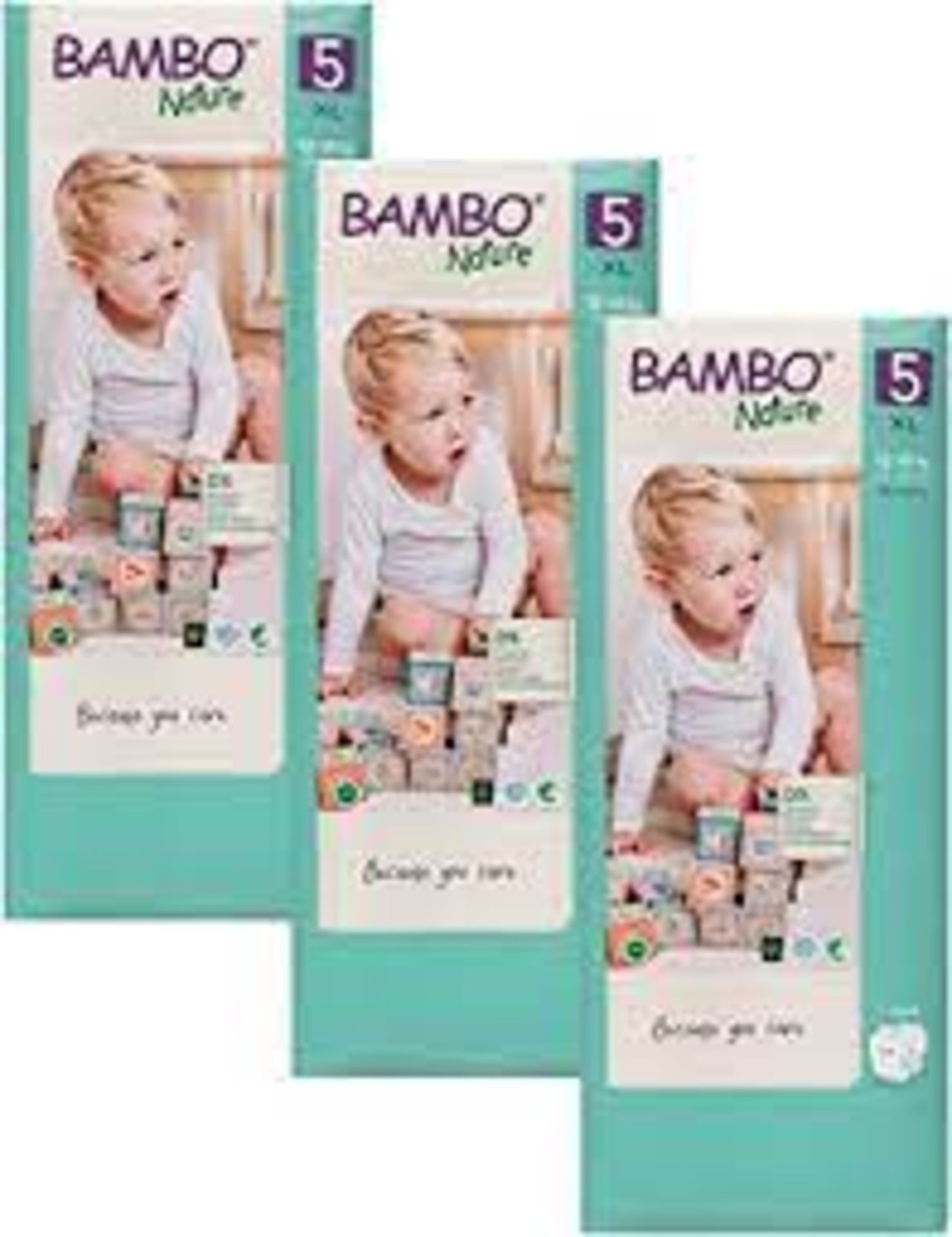 RRP £2601 (Approx Count 230) Spw34O7003Z "Bambo Nature Premium Eco Nappies, Junior Size 5 (27-40Lb/