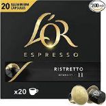 RRP £1142 (Approx. Count 55) Spw48V3194X ""L'Or Espresso Ristretto Intensity 11-20 Aluminum Capsules