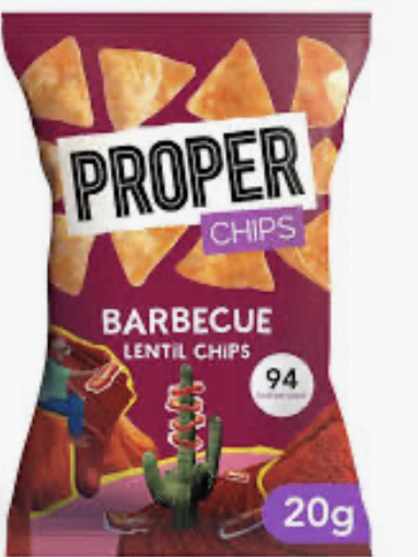 RRP £832 (Approx. Count 55) Spw34O6985Q ""Properchips - Barbecue Lentil Chips, Vegan, Gluten Free