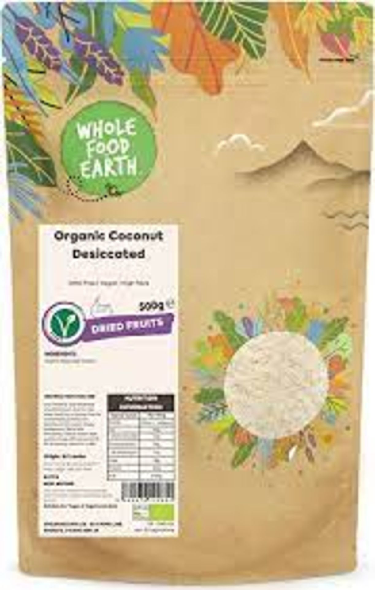 RRP £2752 (Approx. Count 191) Spw33N1221O ""Wholefood Earth Organic Coconut Desiccated ‚Äì 500G |