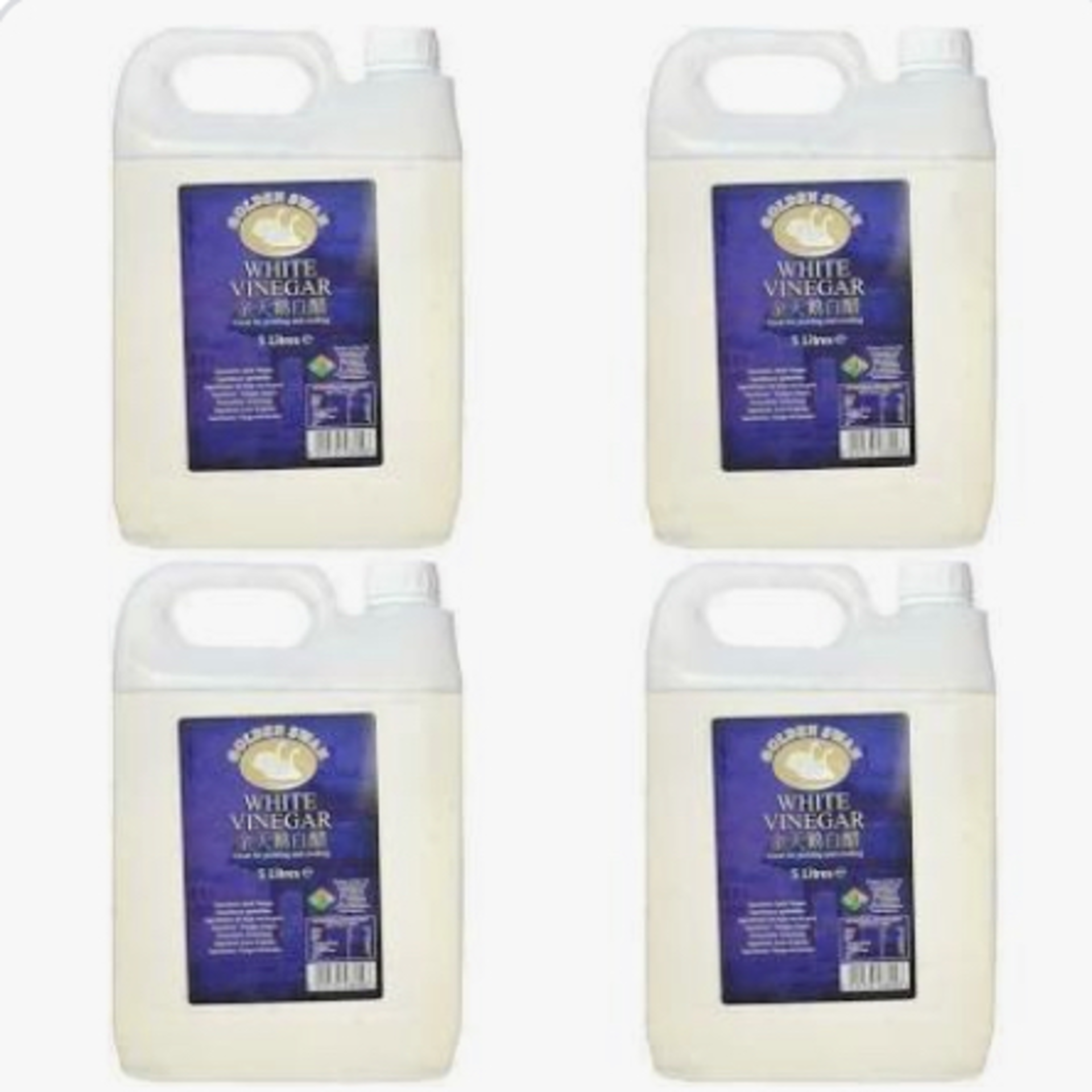 RRP £505 (Count 23 ) Spsnj21Rkmk Golden Swan White Vinegar, 5 L (Pack Of 4) (Condition Reports