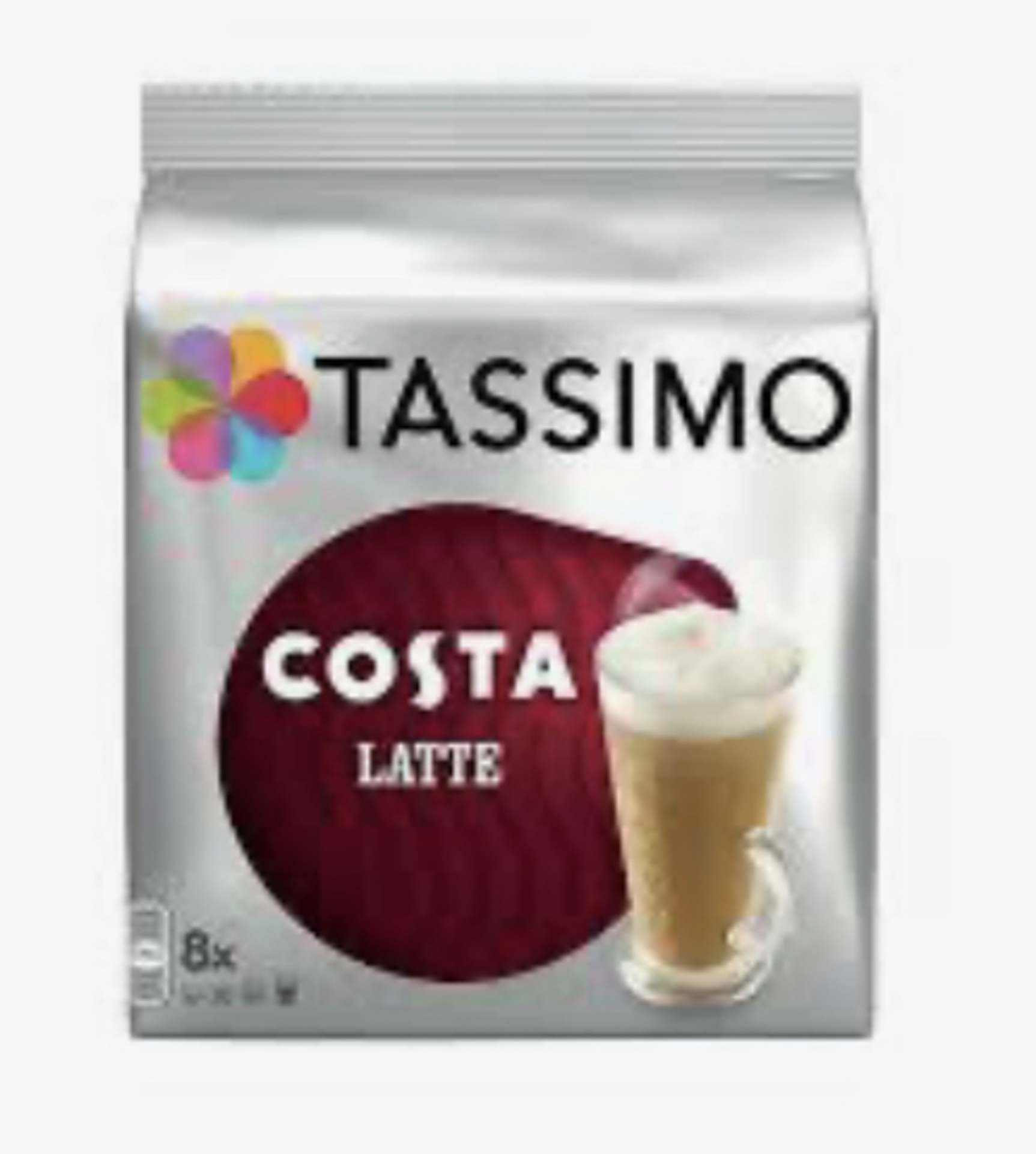 RRP £1501 (Approx. Count 89) Spig712C0Xf Tassimo Costa Latte Coffee Pods 16 Discs, 8 Servings (