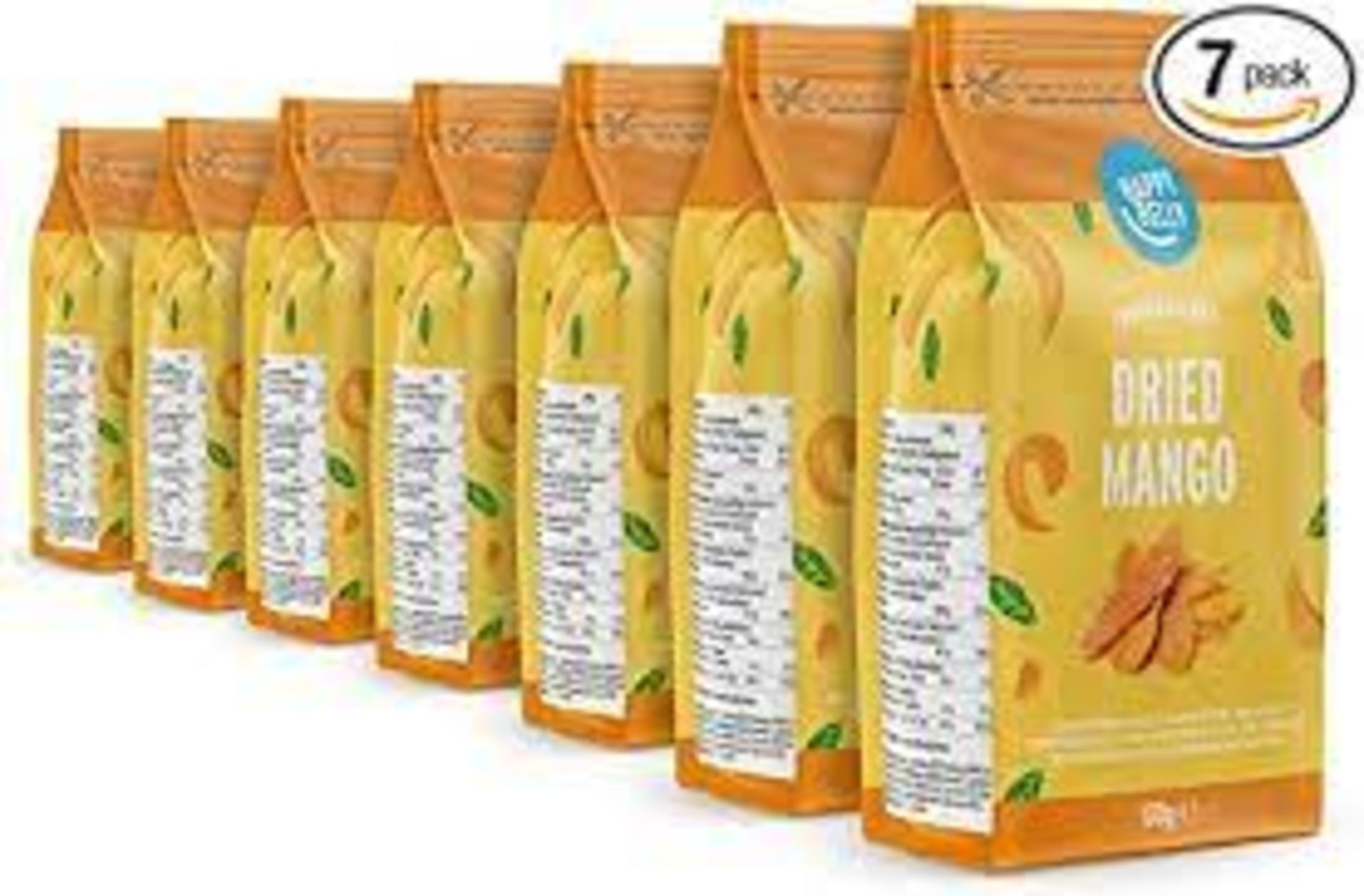 RRP £2388 (Approx. Count 204) spW31B9928X ""Amazon Brand - Happy Belly Dried Mango, 7 x 100 gMONIN