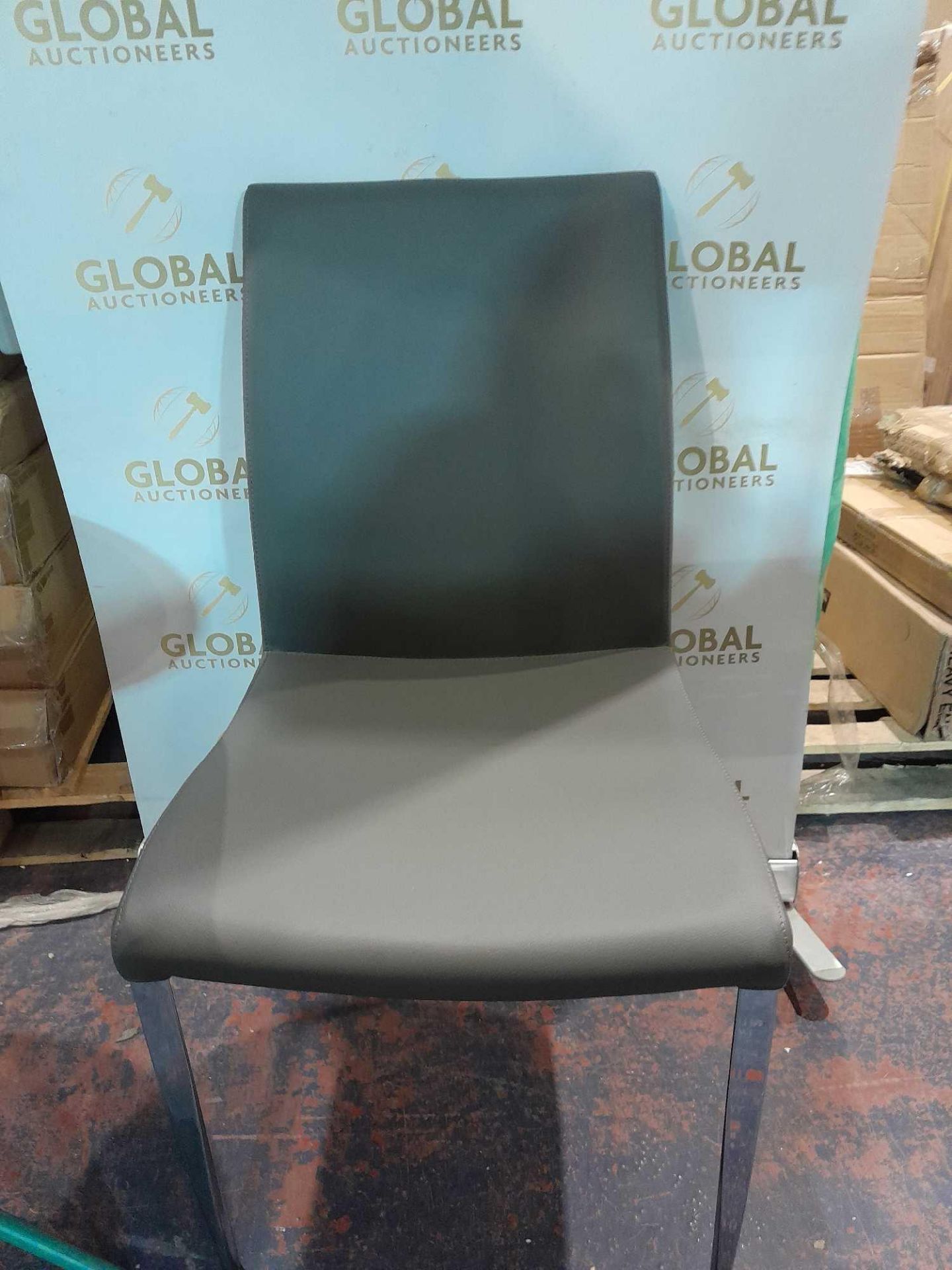RRP £200, Arighi Bianci Grey And Chrome Chairs - Image 2 of 2